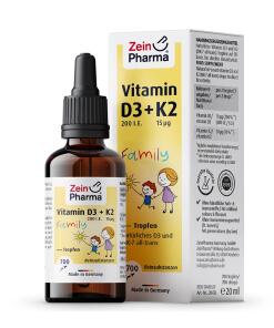 Zein Pharma - Gouttes Familiales de Vitamine D3 + K2 - 20 ml