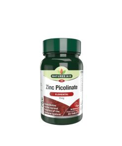 Comprimés de Zinc Picolinate 15 mg Natures Aid (30 comprimés)