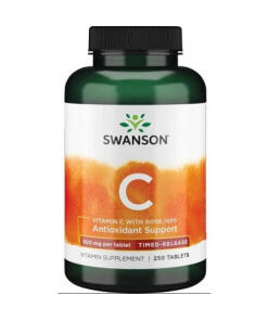Swanson - Vitamine C met Rozenbottels - Langdurige Afgifte, 500 mg - 250 Tabletten